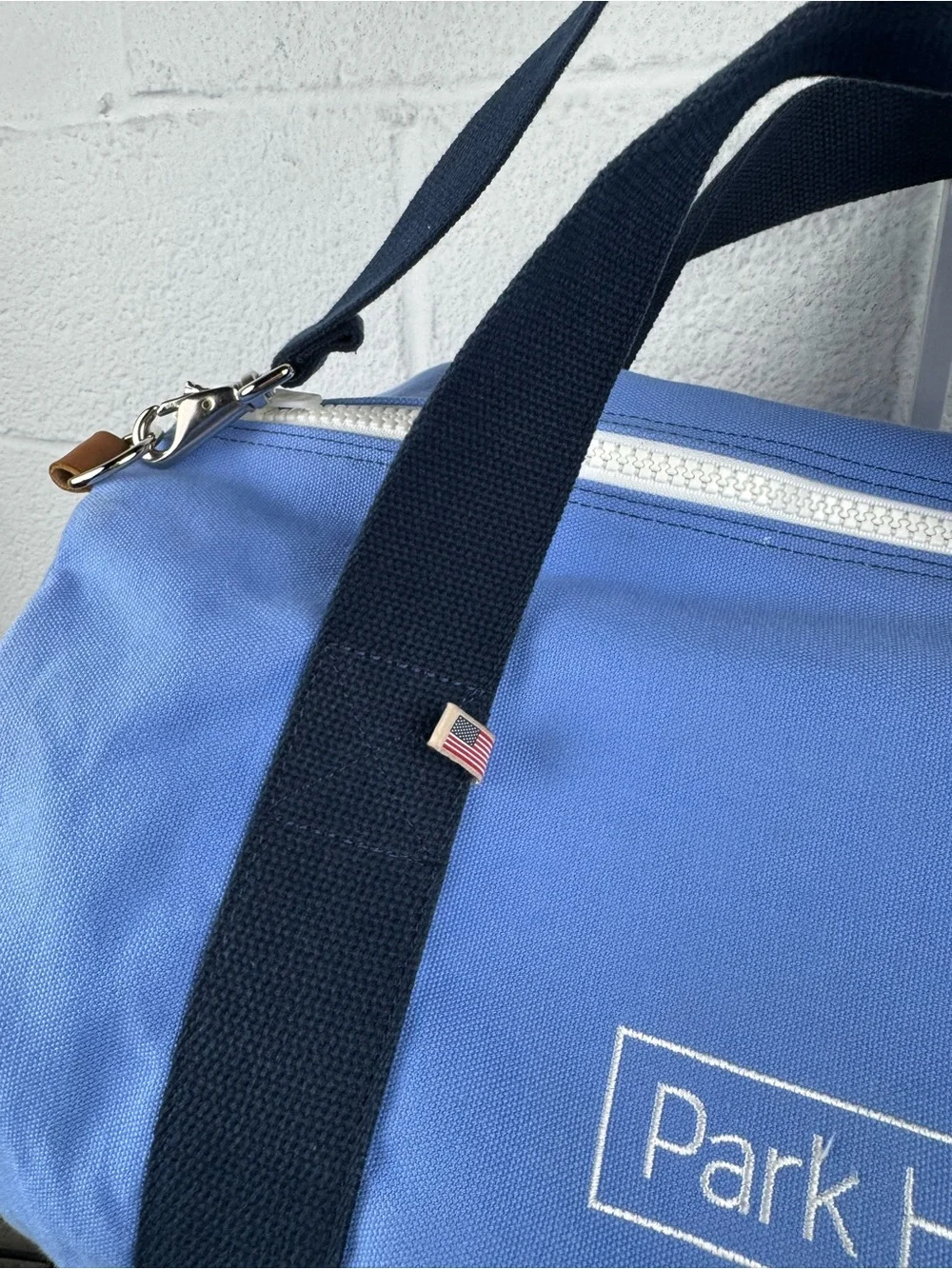 Hudson Sutler Park Hill Blue Canvas Duffle Weekender Bag Made in USA